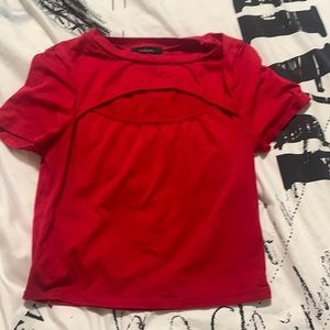 cute red cropped top